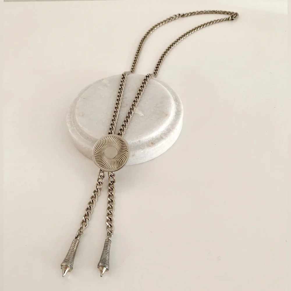 MOVING SALE | Women’s Vintage Jewelry, Silver Bolo Tie, One Size - Picture 1 of 6